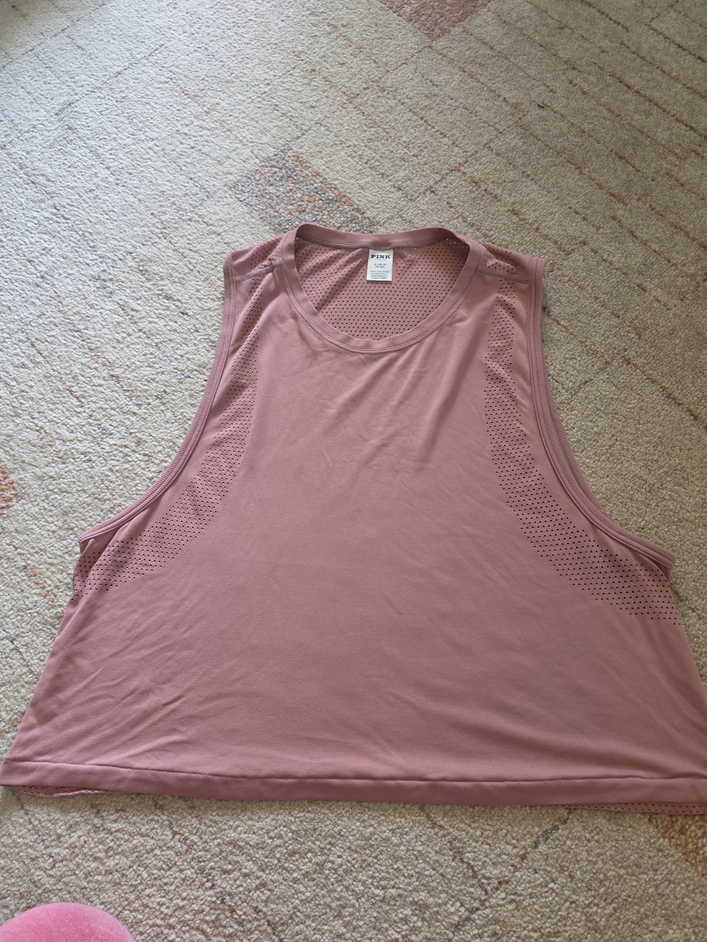 PINK Victoria’s Secret Mesh Active Tank Pink XL Breathable Workout Top